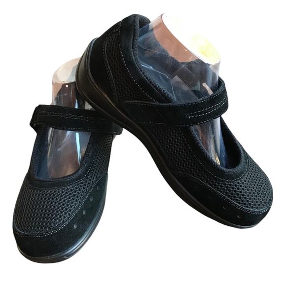 OrthoFeet Chatanooga Black Suede and Mesh Mary Jane Sneakers Extra Wide size 8.5 - Picture 13 of 13